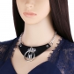 New punk gothic creative leather O-shaped lock collar personality exaggerated ring neck chain collarbone necklace