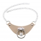 New punk gothic creative leather O-shaped lock collar personality exaggerated ring neck chain collarbone necklace