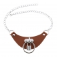 New punk gothic creative leather O-shaped lock collar personality exaggerated ring neck chain collarbone necklace
