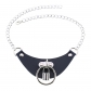 New punk gothic creative leather O-shaped lock collar personality exaggerated ring neck chain collarbone necklace