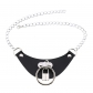 New punk gothic creative leather O-shaped lock collar personality exaggerated ring neck chain collarbone necklace