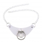 New punk gothic creative leather O-shaped lock collar personality exaggerated ring neck chain collarbone necklace