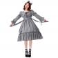 European and American pastoral khaki plaid Lolita dress Spanish style lolita princess bow skirt