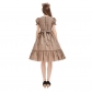 European and American pastoral khaki plaid Lolita dress Spanish style lolita princess bow skirt