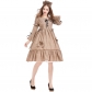 European and American pastoral khaki plaid Lolita dress Spanish style lolita princess bow skirt