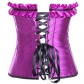 Purple shapewear Palace European and American satin ruffled edge sequined waist clip steel breasted girdle Corset