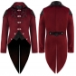 European and American new Halloween tuxedo medieval retro costume mid-length punk men's coat