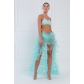 2022 Flowy Mesh Pleated Cake High Waist Skirt