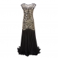 Explosive party deess annual meeting dinner long dress skirt 1920 retro sequins beaded mesh gauze lotus leaf