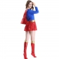 Large size European and American Halloween costumes Sexy superwoman costume suit Cosplay PU leather superman costume