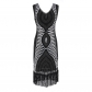 New 1920 retro style handmade beaded sequined tassel evening dress women