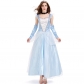 Adult Cinderella princess dress Halloween costume cosplay male sky blue mesh skirt dress long skirt