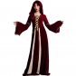 Halloween Costume Retro European Medieval Clothes Gothic Dark Red Palace Dress Stage Performance Costumes