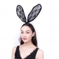 European and American nightclubs popular hair accessories bunny girl exaggerated variety black lace bunny ears headband headband