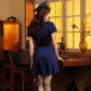 Halloween performance bar nightclub dance suit blue elastic cloth policewoman cosplay professional instructor costume