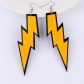 New lightning earrings European and American fashion exaggerated long silver needle earrings acrylic earrings for women