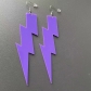 Large Multicolor Fluorescent Lightning Earrings European and American Acrylic Geometric Long Women's Temperament Earrings Jewelry Accessories