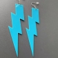 Large Multicolor Fluorescent Lightning Earrings European and American Acrylic Geometric Long Women's Temperament Earrings Jewelry Accessories