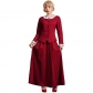 European and American foreign trade clothing 1830s style retro long skirt wine red black A-line long skirt staff uniform