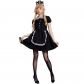 Halloween costume red black lace slim evil castle maid cosplay costume send bat headdress