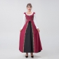 Halloween New Medieval Renaissance Style Square Neck Waist Swing Two-piece Dress Long Skirt