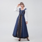 Halloween New Medieval Renaissance Style Square Neck Waist Swing Two-piece Dress Long Skirt