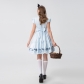 Halloween Alice in Wonderland Japanese cute maid costume cos costume blue and white short-sleeved princess dress