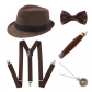 1920s men's theme party beret, cigar pocket watch, back tie five-piece set