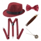 1920s men's theme party beret, cigar pocket watch, back tie five-piece set