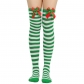 Bow Christmas socks Socks Passing knee socks Women's long European and American holiday Christmas striped socks