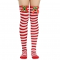 Bow Christmas socks Socks Passing knee socks Women's long European and American holiday Christmas striped socks