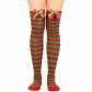 Bow Christmas socks Socks Passing knee socks Women's long European and American holiday Christmas striped socks