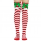 Bow Christmas socks Socks Passing knee socks Women's long European and American holiday Christmas striped socks