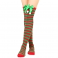 Bow Christmas socks Socks Passing knee socks Women's long European and American holiday Christmas striped socks