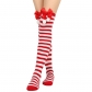 Bow Christmas socks Socks Passing knee socks Women's long European and American holiday Christmas striped socks