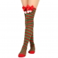 Bow Christmas socks Socks Passing knee socks Women's long European and American holiday Christmas striped socks