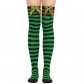 Bow Christmas socks Socks Passing knee socks Women's long European and American holiday Christmas striped socks