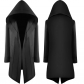 The new medieval men's coat hot -selling solid color hooded long cardigan top color