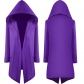 The new medieval men's coat hot -selling solid color hooded long cardigan top color