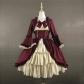 European and American medieval retro Gothic court dresses square collar waist stitching bow bowl dress skirt
