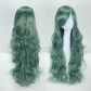 cospiay anime wig oblique bangs multi -color 80 cm curly hair wig hair fiber sleeve