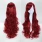 cospiay anime wig oblique bangs multi -color 80 cm curly hair wig hair fiber sleeve