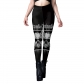 2022 European and American new women's dark black Gobba printed yoga tight fitness punk leggings female