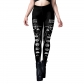 2022 European and American new women's dark black Gobba printed yoga tight fitness punk leggings female