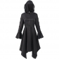 European and American new women's Gothic hooded cape coats irregular hem lotus sleeve punk jacket
