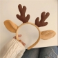 Cute antlers hair hoop net red head hoop Korean version of the hair jewelry washing face hair card application mask plush hair Christmas headgear