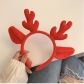 Cute antlers hair hoop net red head hoop Korean version of the hair jewelry washing face hair card application mask plush hair Christmas headgear