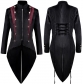 New retro color -colored strap zipper long medieval court velvet swallow tail clothes