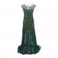 1920Party Deess Annual Meeting Dinner Long Dress Skirt Retro Sequenant Bead Pintellar Said