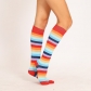 Rainbow striped in the middle of the stockings medium thickness long cylindrical women but knee cotton socks codsplay fashion performance socks